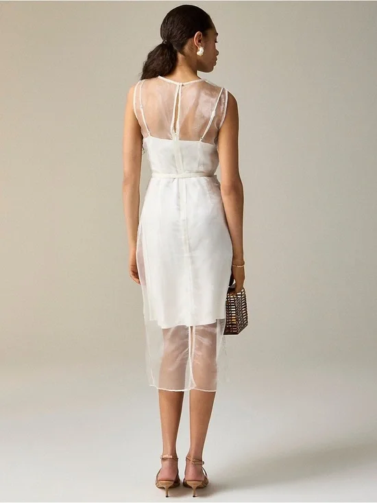 J. Crew Layered Shift Dress in Liquid Organza Color Black Size 10 - Picture 8 of 9